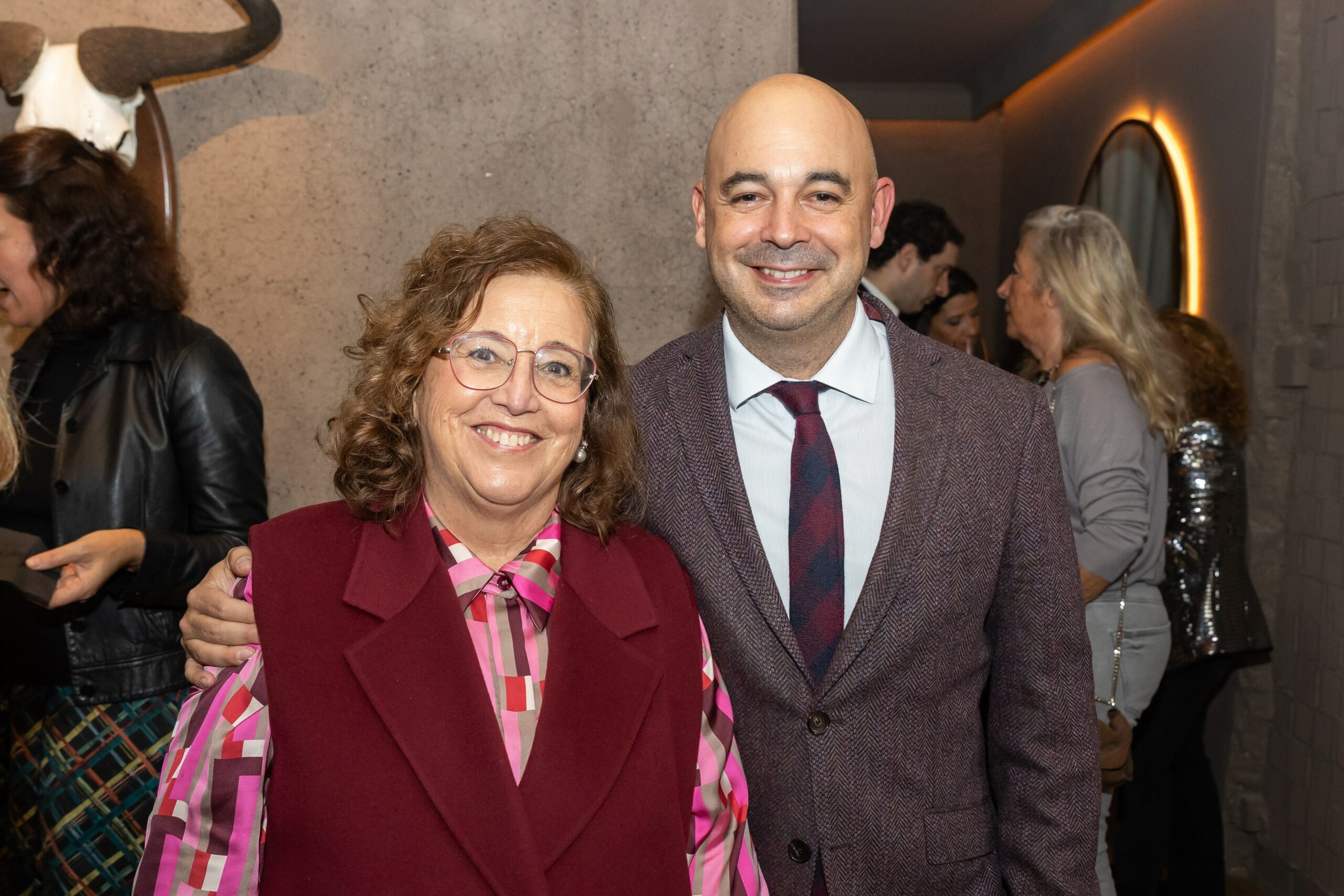 Raúl Rodríguez y Celia Porras en la inauguración del restaurante Amicitia de Madrid