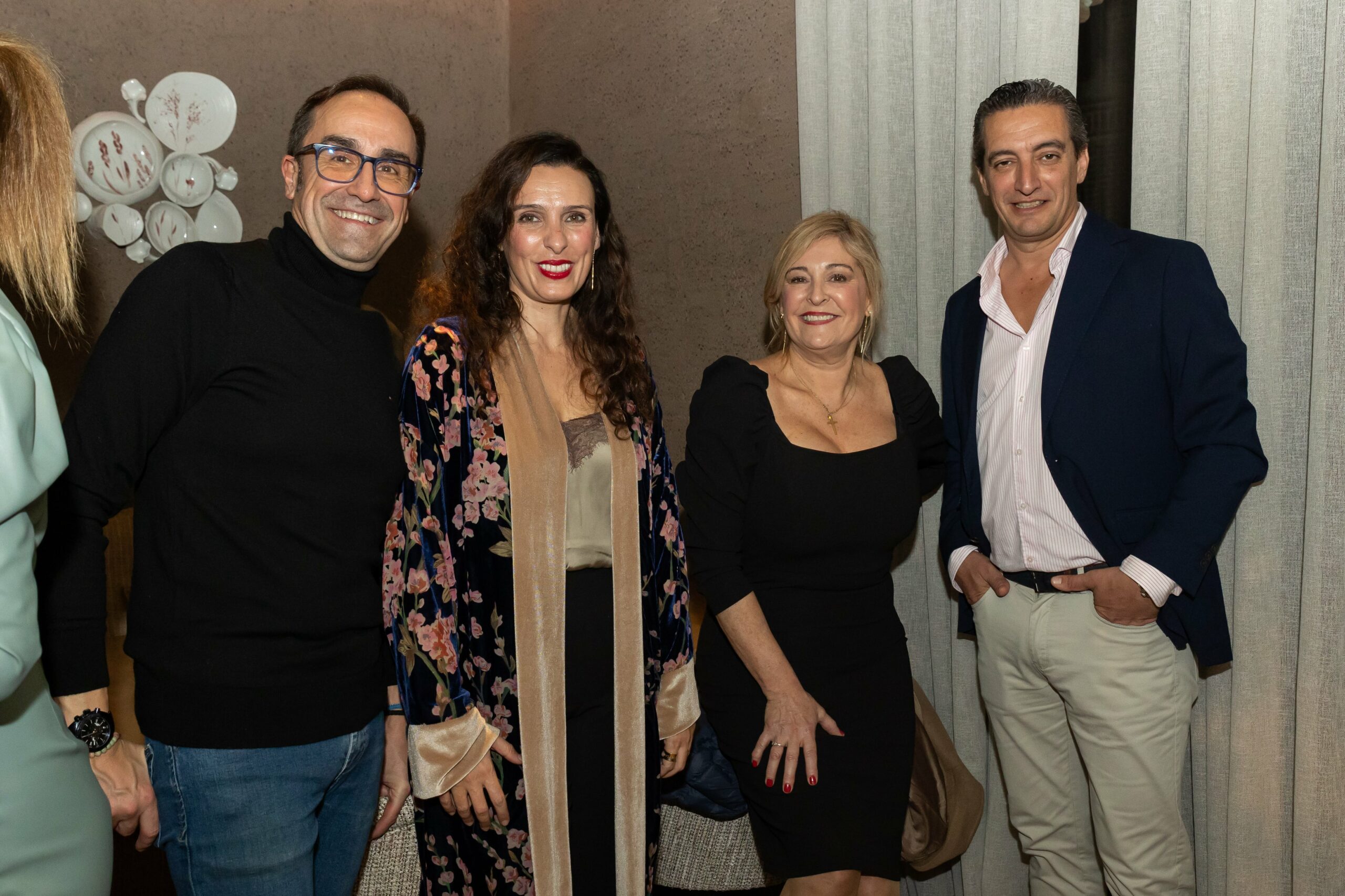 Ana, Mercedes, Santi Ponce y Gervasio en la inauguración del Restaurante de alta gastronomía Amicitia en la calle Génova de Madrid